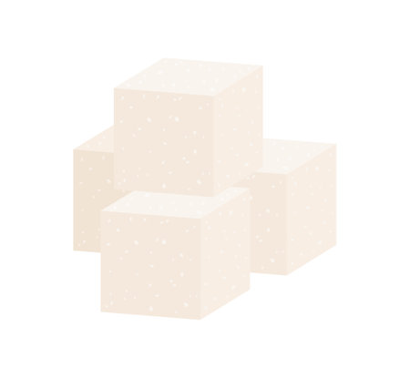 Sugar cubes isolated on a white background. Flat vector illustrationのイラスト素材