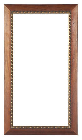 wooden frame on white background with clipping path