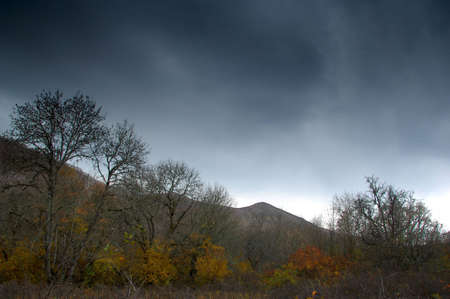 Thunderstorm over mountainsの写真素材