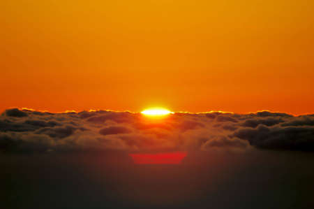 Sunrise at coast of the seaの写真素材