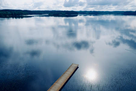 Jetty With A View Of The Lake - Zarasai Lithuaniaの写真素材
