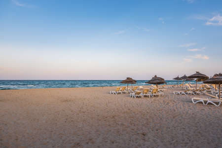 Beach with a view of the seaの写真素材