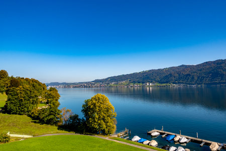 View of the lakeの写真素材