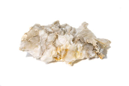 raw piece of quartz isolated on a white backgroundの写真素材