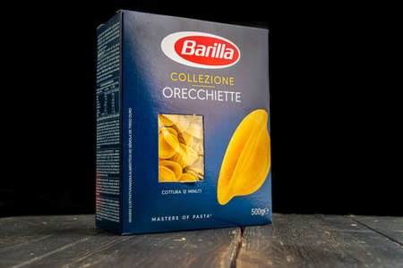 Russia, Kazan, 06 April 2021: BARILLA products. Italian pasta Orecchietteのeditorial素材