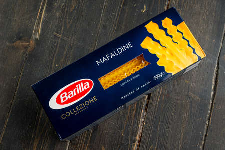 Russia, Kazan, 06 April 2021: BARILLA products. Italian pasta Mafaldineのeditorial素材