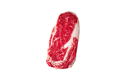 Black angus prime beef steak on white backgroundの写真素材