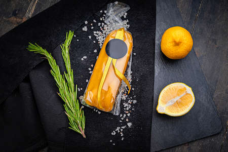 Delicious mullet roe bottarga, gift-wrapped from Sardinian.の写真素材