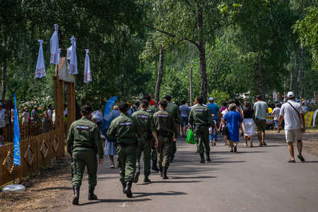 Kazan, Russia, June 26 2021. The Tatar ethnic holiday Sabantui, end of field works.