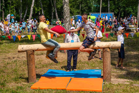 Kazan, Russia, June 26 2021. The Tatar ethnic holiday Sabantui, end of field works.のeditorial素材