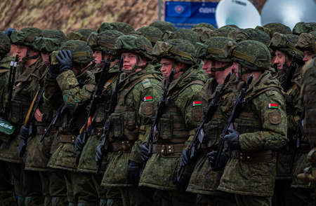 Kazan, Russia. 08 November 2021. Soldiers of the Belarusian Armed Forcesのeditorial素材