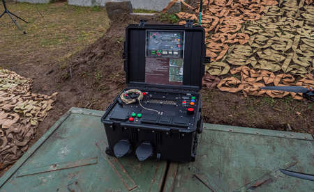 Kazan, Russia. 08 November 2021. Modern Russian equipment for the interception of electronic threats. Army technology. Radio electronic troopsのeditorial素材