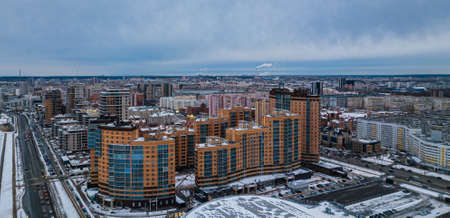 Kazan, Russia, 01 December 2021. Kazan city skyline modern residential building. City skyline.のeditorial素材