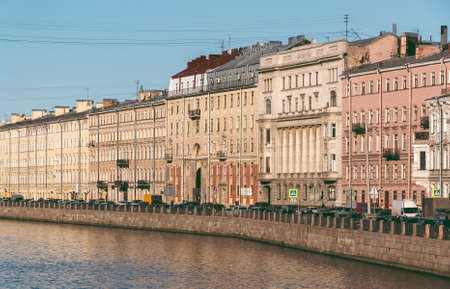 Old houses on the Fontanka embankment in St. Petersburg. Architectural monuments.の写真素材