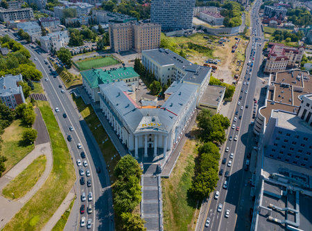 Kazan, Russia. 2022, 10 July. The building of the Institute of Management, Economics and Finance of Kazan Federal University in the center of Kazan.のeditorial素材