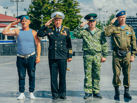 Day of the Russian Airborne Forces. Veterans of the Russian Airborne Forces.のeditorial素材