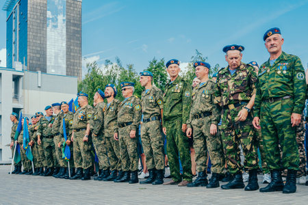 Day of the Russian Airborne Forces. Veterans of the Russian Airborne Forces.のeditorial素材