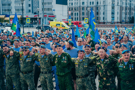 Day of the Russian Airborne Forces. Veterans of the Russian Airborne Forces.のeditorial素材