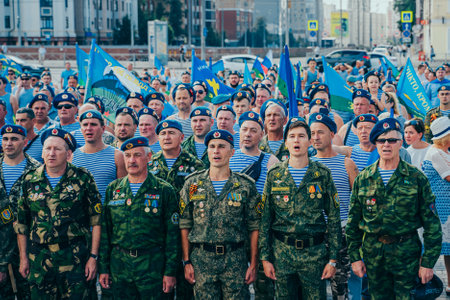 Day of the Russian Airborne Forces. Veterans of the Russian Airborne Forces.のeditorial素材