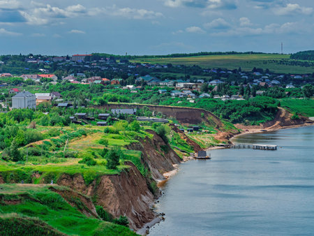 Kamskoe Ustye village, Tatarstan, Russia. A place where the Volga and Kama rivers meet.の写真素材