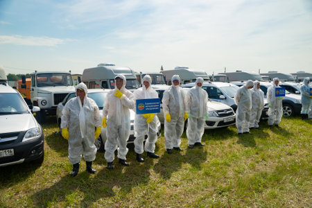 Rural disinfector. Exercise on the elimination of the consequences of avian influenza.のeditorial素材