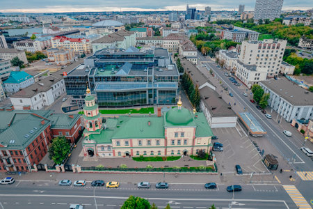 Church of the Descent of the Holy Spirit in the center of Kazan.のeditorial素材