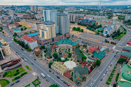 Tugan Avylym complex. Traditional Tatar architecture.のeditorial素材