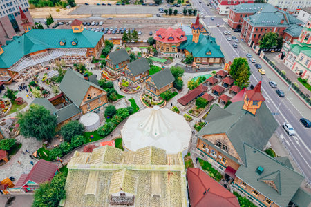 Tugan Avylym complex. Traditional Tatar architecture.のeditorial素材