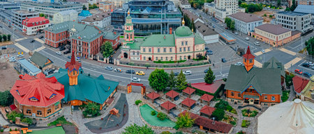 Tugan Avylym complex. Traditional Tatar architecture.のeditorial素材