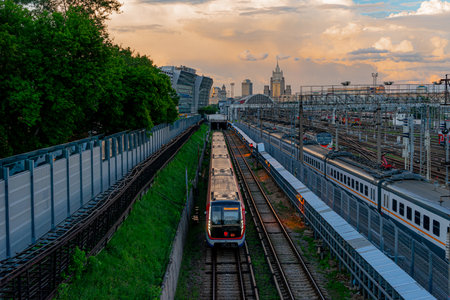Russia, Moscow. August 20, 2024. Modern high-speed transport of Moscow.の写真素材