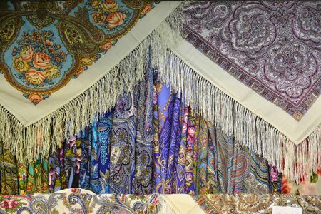 Many variants of Russian traditional headscarves.の写真素材