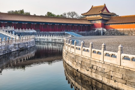 Water channel in the Imperial Palace in Beijing.のeditorial素材