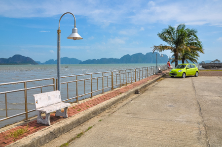Small quiet quay on the shore of the Phang Nga bay.の写真素材
