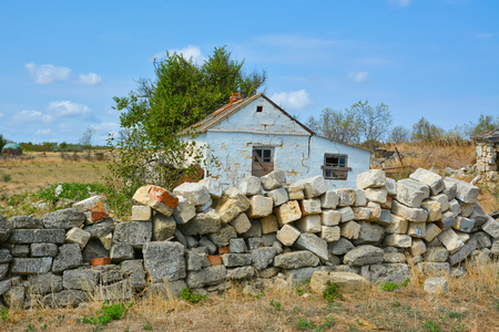 Picturesque old abandoned village house.の写真素材