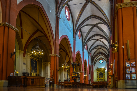 Interior of the cathedral of Apostle Peter in Bologna.のeditorial素材