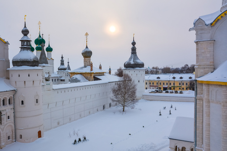 View of the Rostov Kremlin from the belfry of the assumption Cathedralのeditorial素材