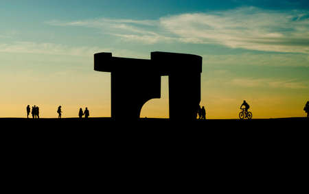 Silhouettes in a hill
