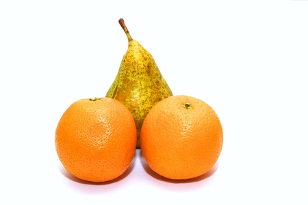 Pear and oranges  の写真素材