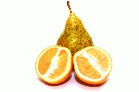 Pears and oranges  の写真素材