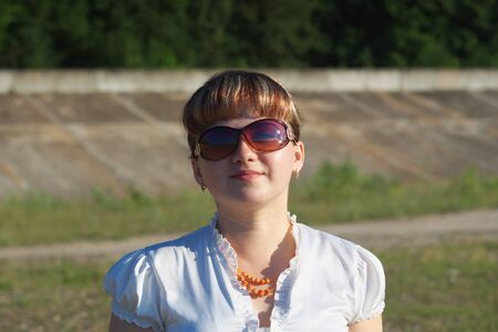 Woman in sunglasseses  の写真素材