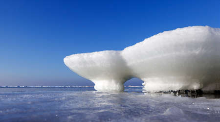 frozen waterbreak in winter on the Baltic sea