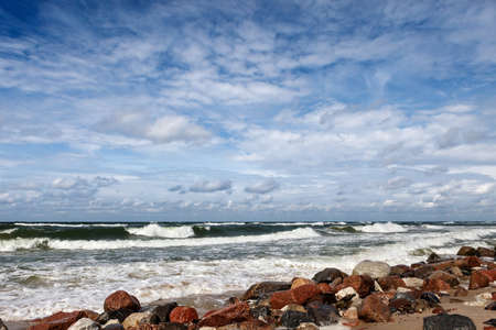 beautiful summer storm on the Baltic seaの写真素材