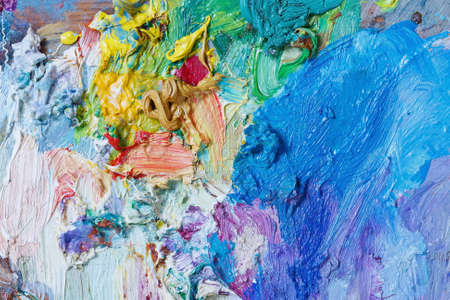 paint on an artist's paletteの写真素材