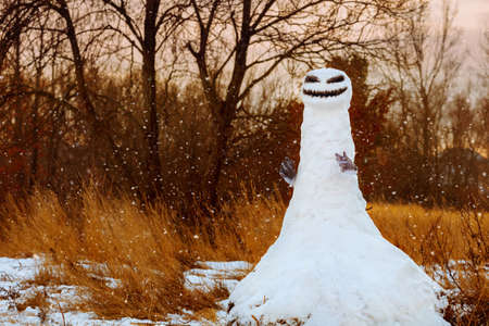 the horrible snowman monster Halloweenの写真素材