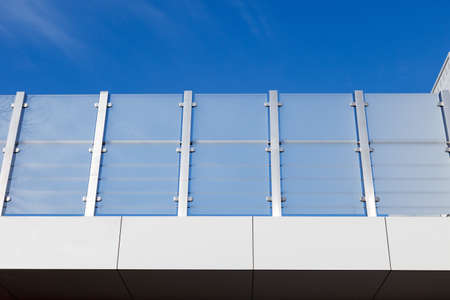 fence made from glass and stainless steelの写真素材