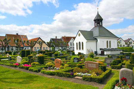 Schleswig, Germany-may 21, 2008:Old cemetery in the centre of the fishing village of Hillのeditorial素材