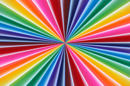Background of colorful radial rays going from the center. Soft focus, selective focusの写真素材