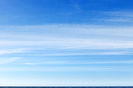 beautiful blue sky with white Cirrus clouds. Background image