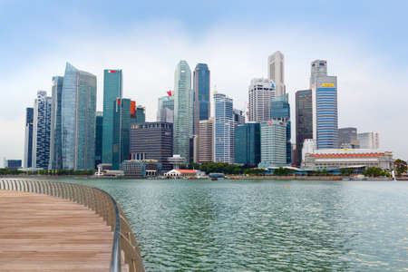 SINGAPORE-November 25, 2019: Skyscrapers of the business center of Singapore in the afternoonのeditorial素材