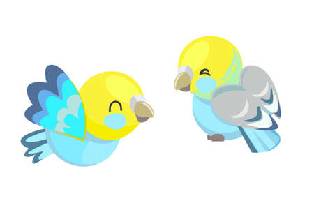 Cute Bird Vector Illustration. Textile Design Print for Newbornのイラスト素材